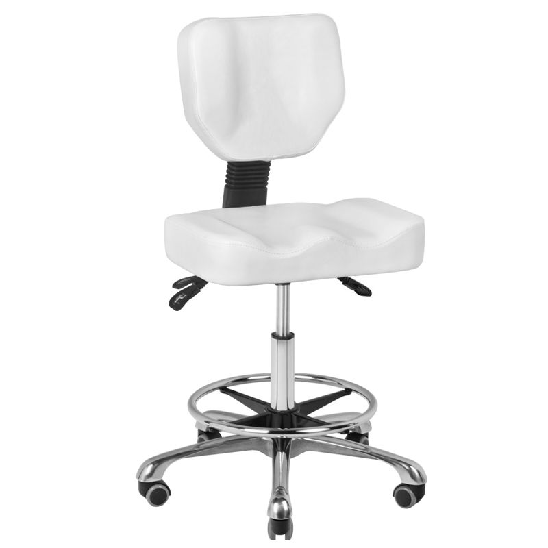 Rollhocker, Coiffeur- Kosmetikhocker A-4299 weiß