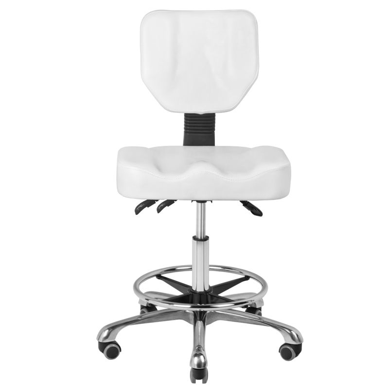 Rollhocker, Coiffeur- Kosmetikhocker A-4299 weiß