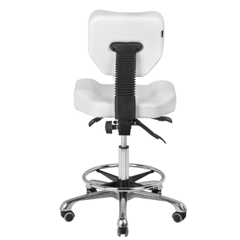 Rollhocker, Coiffeur- Kosmetikhocker A-4299 weiß