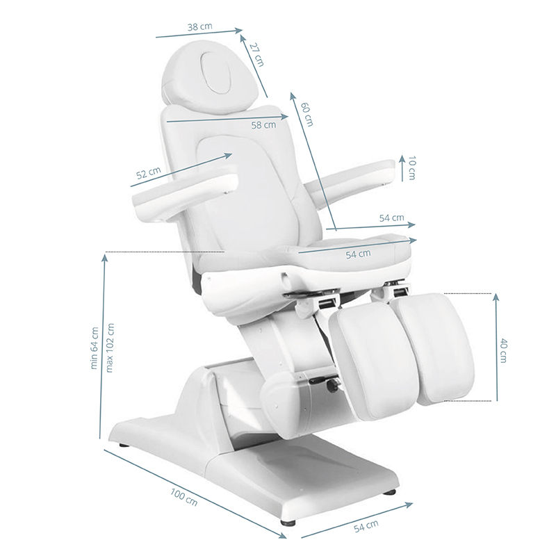 Elektrischer Kosmetikstuhl Azzurro 870S Pedi 3-Motor Weiss