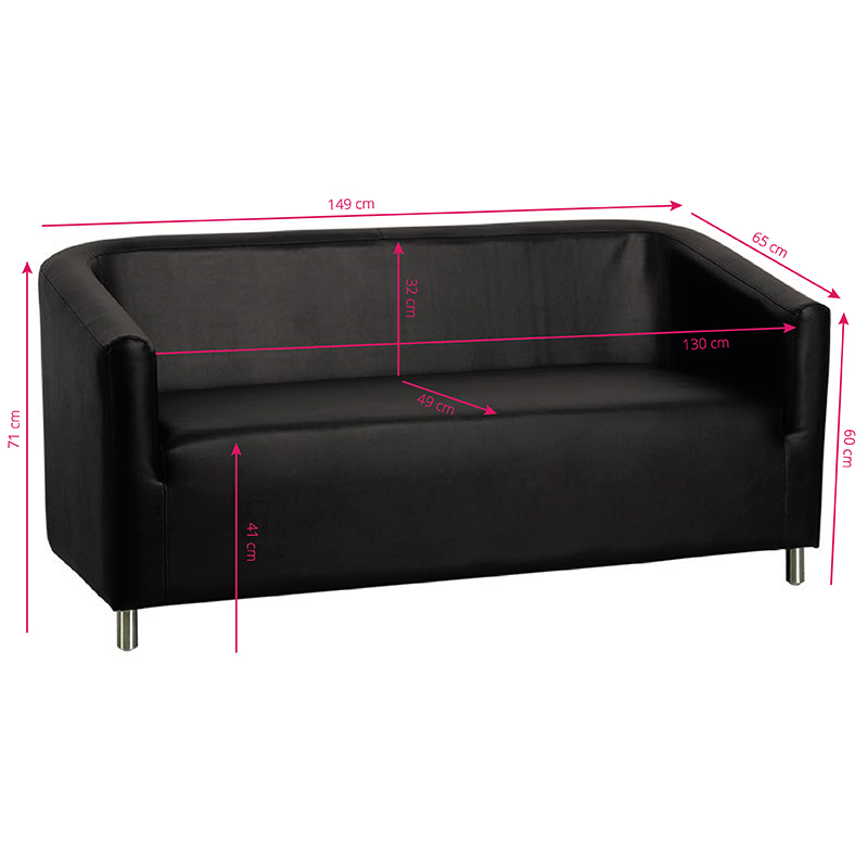 Gabbiano Sofa für Wartezimmer M021 schwarz
