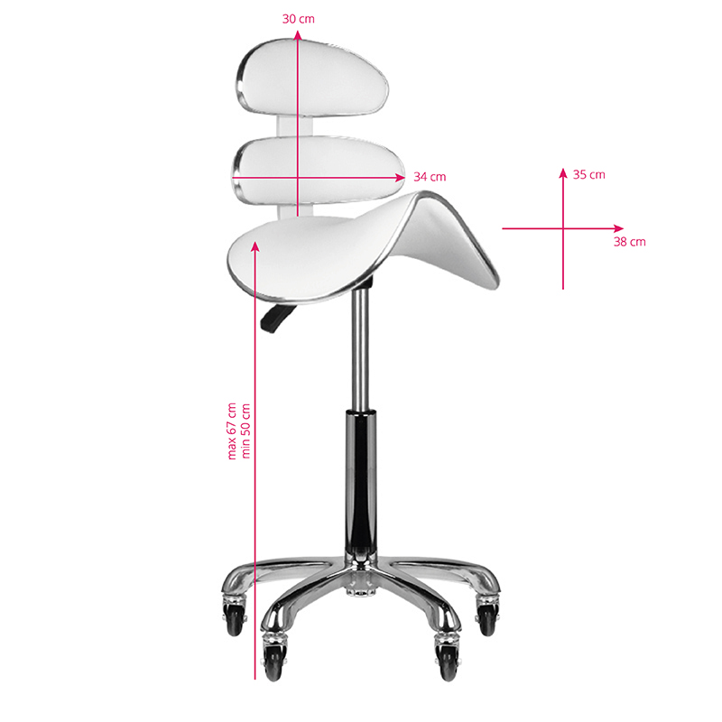 Rollhocker, Kosmetische Hockerrolle Speed ​​AM-880 weiß