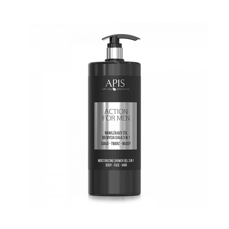 Apis Action for Men feuchtigkeitsspendendes Körperwaschgel 3in1 Cap.  1L