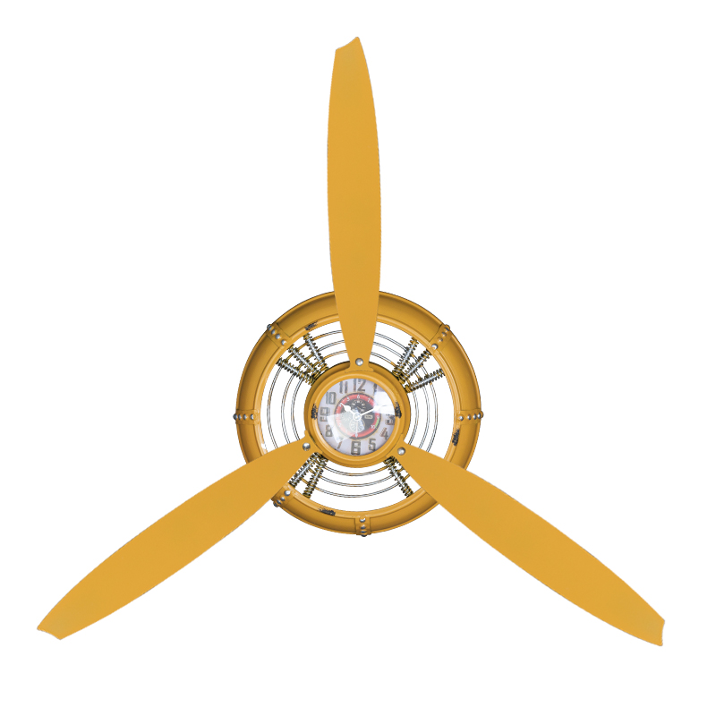 Gelbe Propeller-Dekorationsuhr