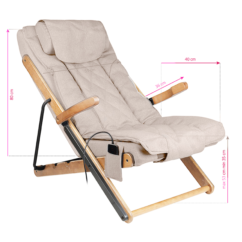 Sakura Relax Klappsessel mit Massagegerät beige