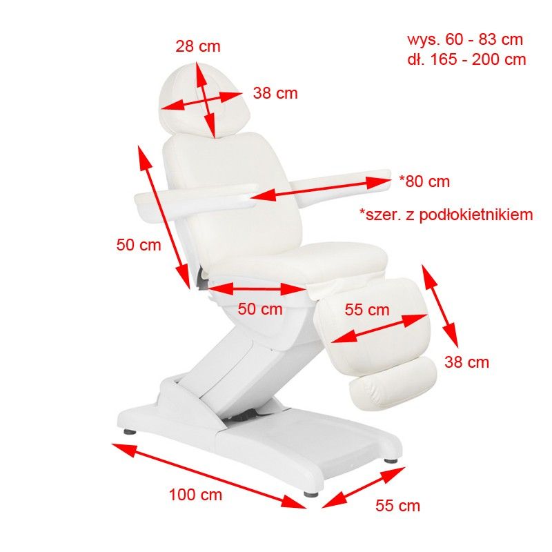 Elektrischer Kosmetikstuhl Azzurro 871 4 Motoren Weiss