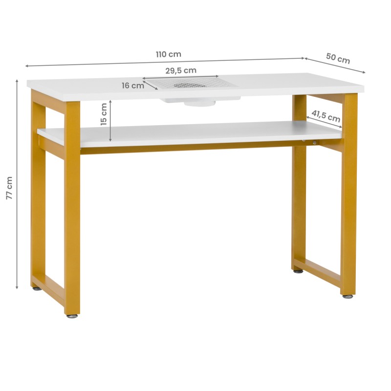 Kosmetiktisch 23G weiß mit Absorber Momo S41