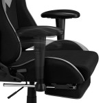 Dunkler Stoff-Gaming-Stuhl schwarz / dunkelgrau