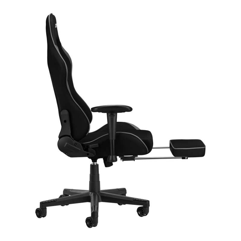 Dunkler Stoff-Gaming-Stuhl schwarz / dunkelgrau