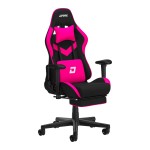 Gaming-Stuhl aus dunklem Stoff schwarz / pink