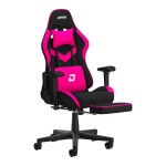 Gaming-Stuhl aus dunklem Stoff schwarz / pink