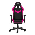 Gaming-Stuhl aus dunklem Stoff schwarz / pink