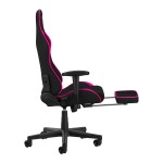 Gaming-Stuhl aus dunklem Stoff schwarz / pink