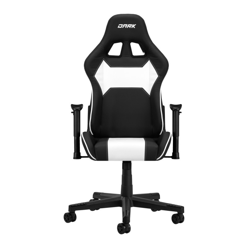 Dunkler Gaming-Stuhl schwarz / weiß