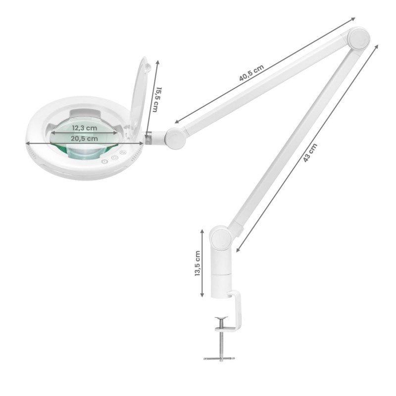 LED-Lupenleuchte Glow 8021 für die Tischplatte Farbe des Lichts