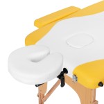 Klappbare Massageliege Holz Komfort Activ Fizjo 2-Segment weiß-gelb