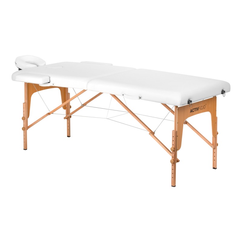 Comfort Activ Fizjo Lux 2-teilige Massageliege aus Holz klappbar 190x70 WEISS