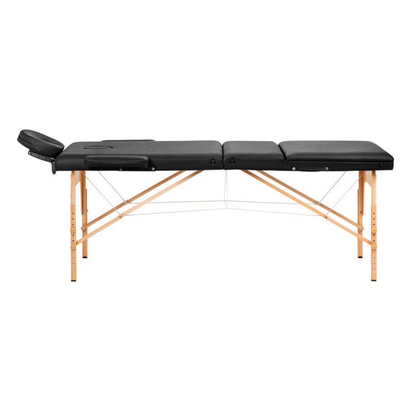 Comfort Activ Fizjo Lux 3-teilige Massageliege aus Holz 190x70 schwarz