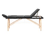Comfort Activ Fizjo Lux 3-teilige Massageliege aus Holz 190x70 schwarz