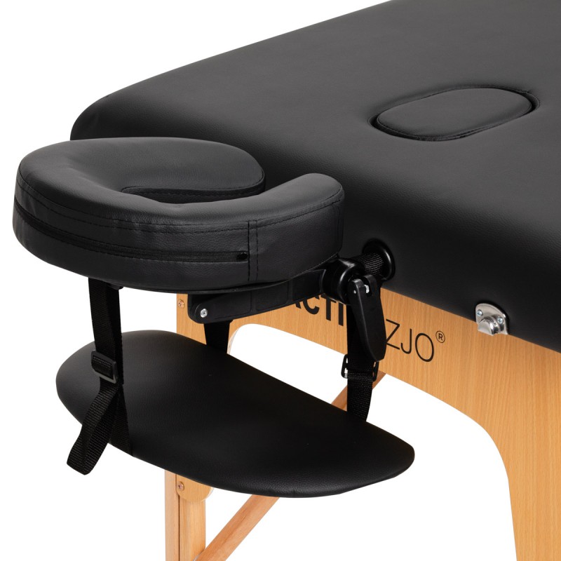 Comfort Activ Fizjo Lux 3-teilige Massageliege aus Holz 190x70 schwarz