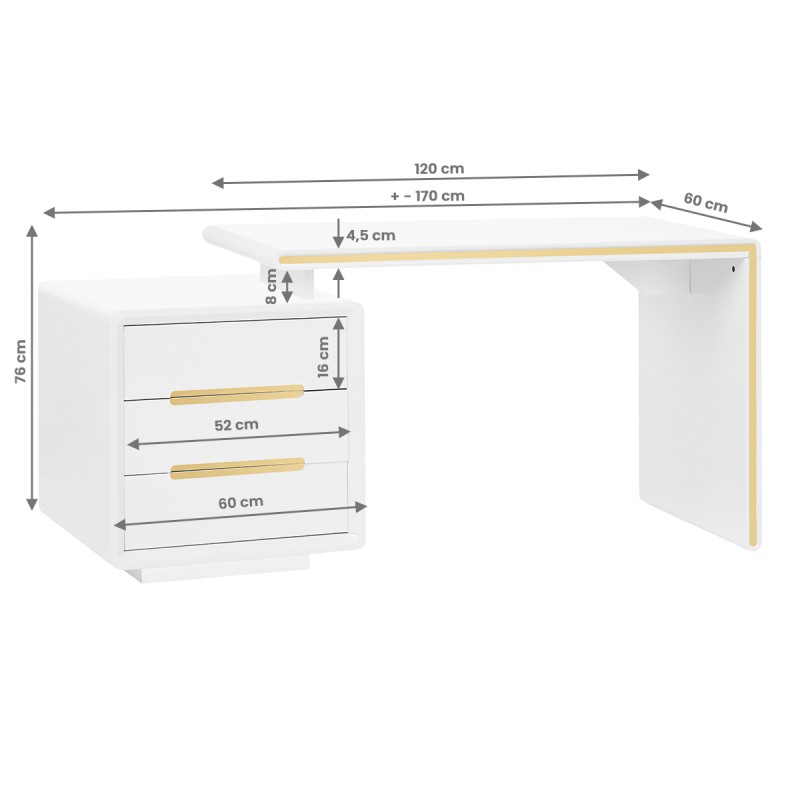 Kosmetiktisch 3304G weiß