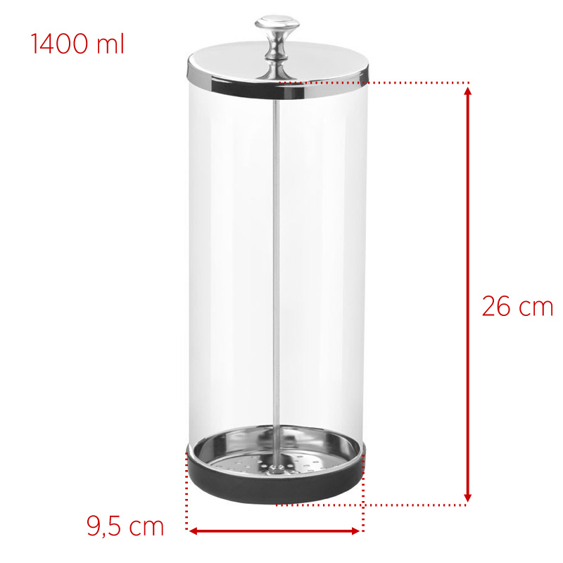 Glasbehälter zur Instrumentendesinfektion 1400 ml