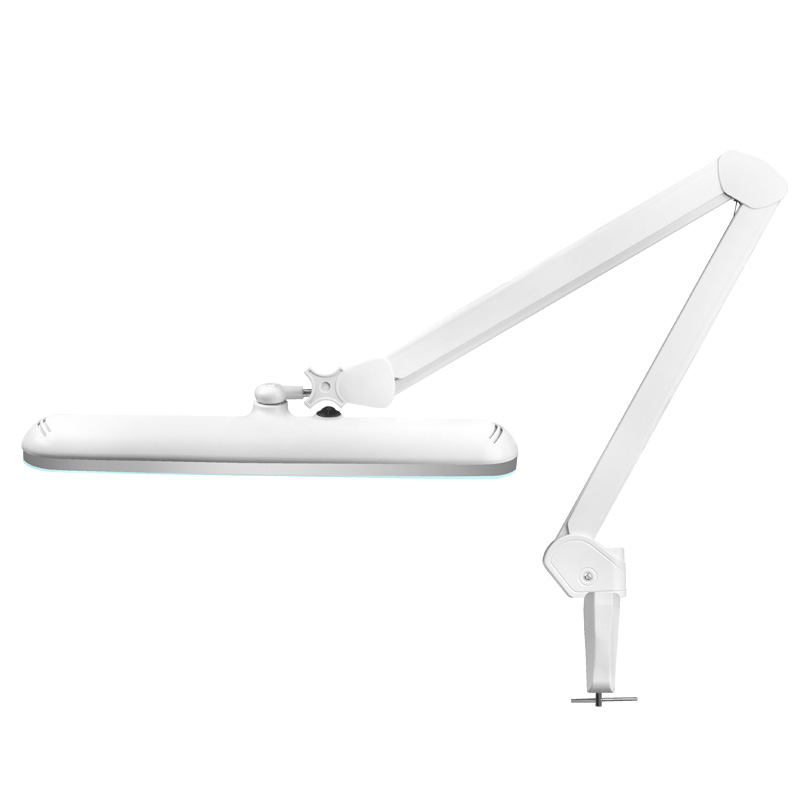 LED-Werkstattleuchte Elegante 801-s mit weißem Standard-Schraubstock