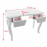 Azzurro Schreibtisch Nail-Tisch Style 2049 weiß