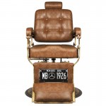 Barber Friseurstuhl Boss Old Leather hellbraun