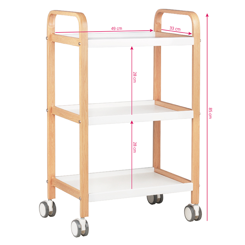 Arbeitswagen, Kosmetiktisch HS-09 Holz - weiß