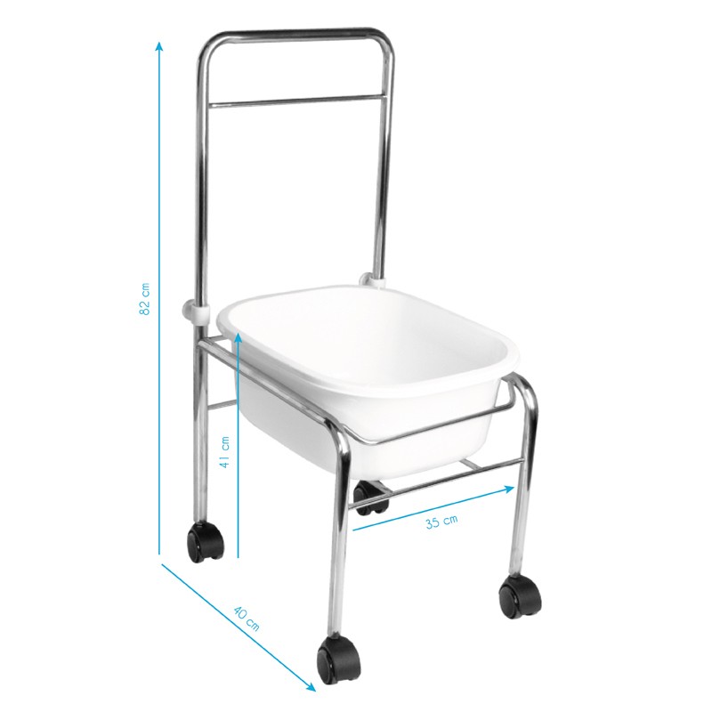 Chrom-Pediküre-Planschbecken-Set auf Rädern + Fußmassagegerät Massagegerät mit Temperaturunterstützung AM-506A
